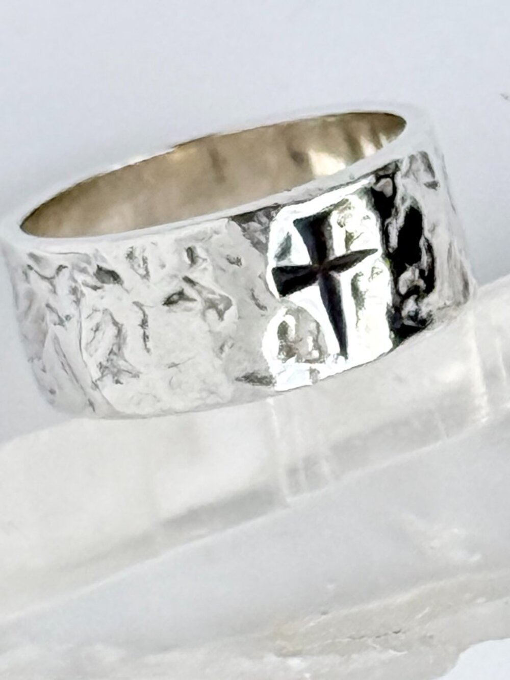 James Avery Hammered Sterling Silver Cross Ring 925 Size 10